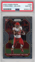 Graded 2020 Panini Prizm Clyde Edwards-Helaire #328 Rookie RC Football Card PSA 10 Gem Mint