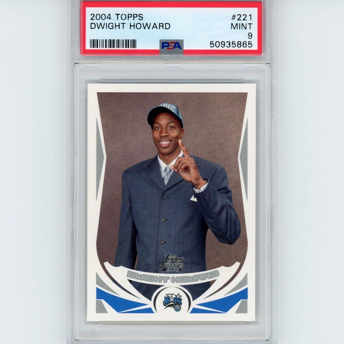 Graded 2004-05 Topps Dwight Howard #221 Rookie RC Basketball Card PSA 9 Mint
