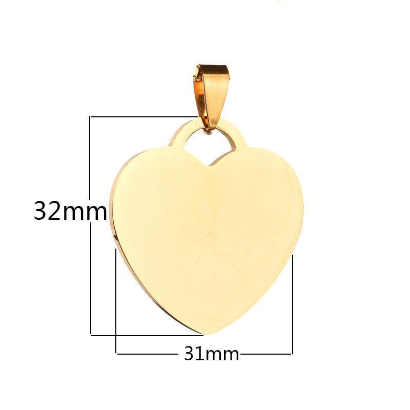 Unisex Stainless Steel Heart Pendant Necklace