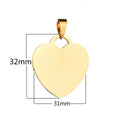 Unisex Stainless Steel Heart Pendant Necklace