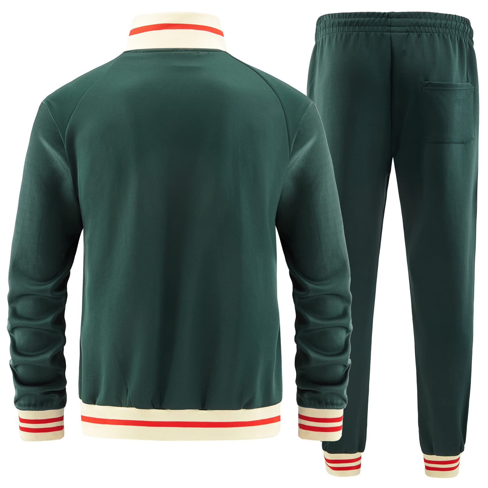 dioxoib Men Track Suits Sets Long Sleeve Full-zip Sweatsuit Active Jackets and Pants 2 Piece Outfits