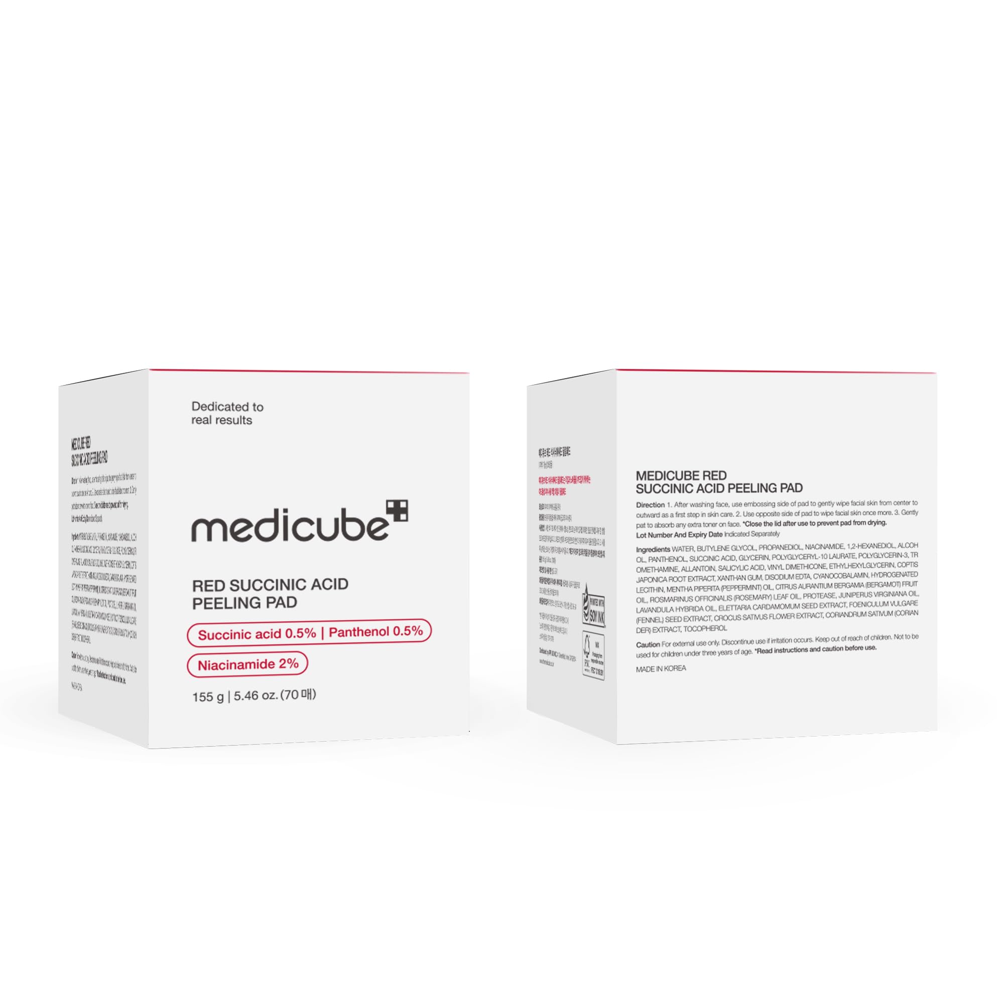 medicube Toner Pads Zero Pore Pad 2.0 | Dual-Textured Facial Pad for Exfoliation and Pore Care with 4.5% AHA Lactic Acid, 0.45% BHA Salicylic Acid | Ideal for All, Korean Skin Care, 70 Pads (1 Pack)
