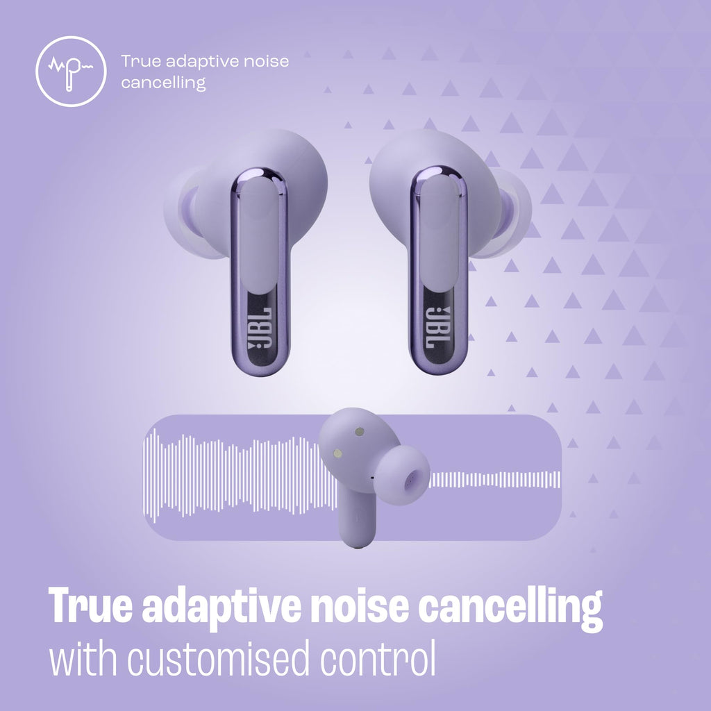 JBL Live Beam 3 - True Wireless Noise-Cancelling Stick-Closed Earbuds, 48Hrs Total Playback, Wireless Charging, 6 Mics for Perfect Calls, Multi-Point Connection, IP55 Waterproof and dustproof (Black)