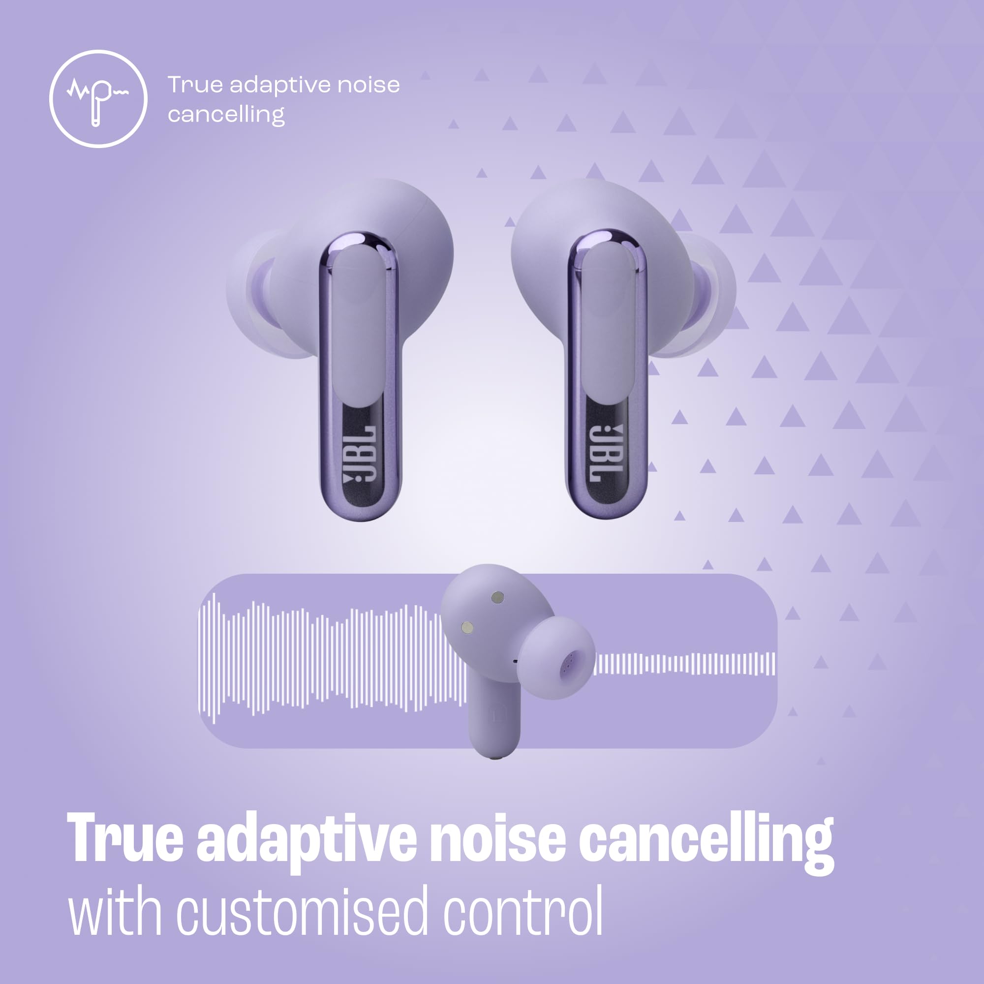 JBL Live Beam 3 - True Wireless Noise-Cancelling Stick-Closed Earbuds, 48Hrs Total Playback, Wireless Charging, 6 Mics for Perfect Calls, Multi-Point Connection, IP55 Waterproof and dustproof (Black)