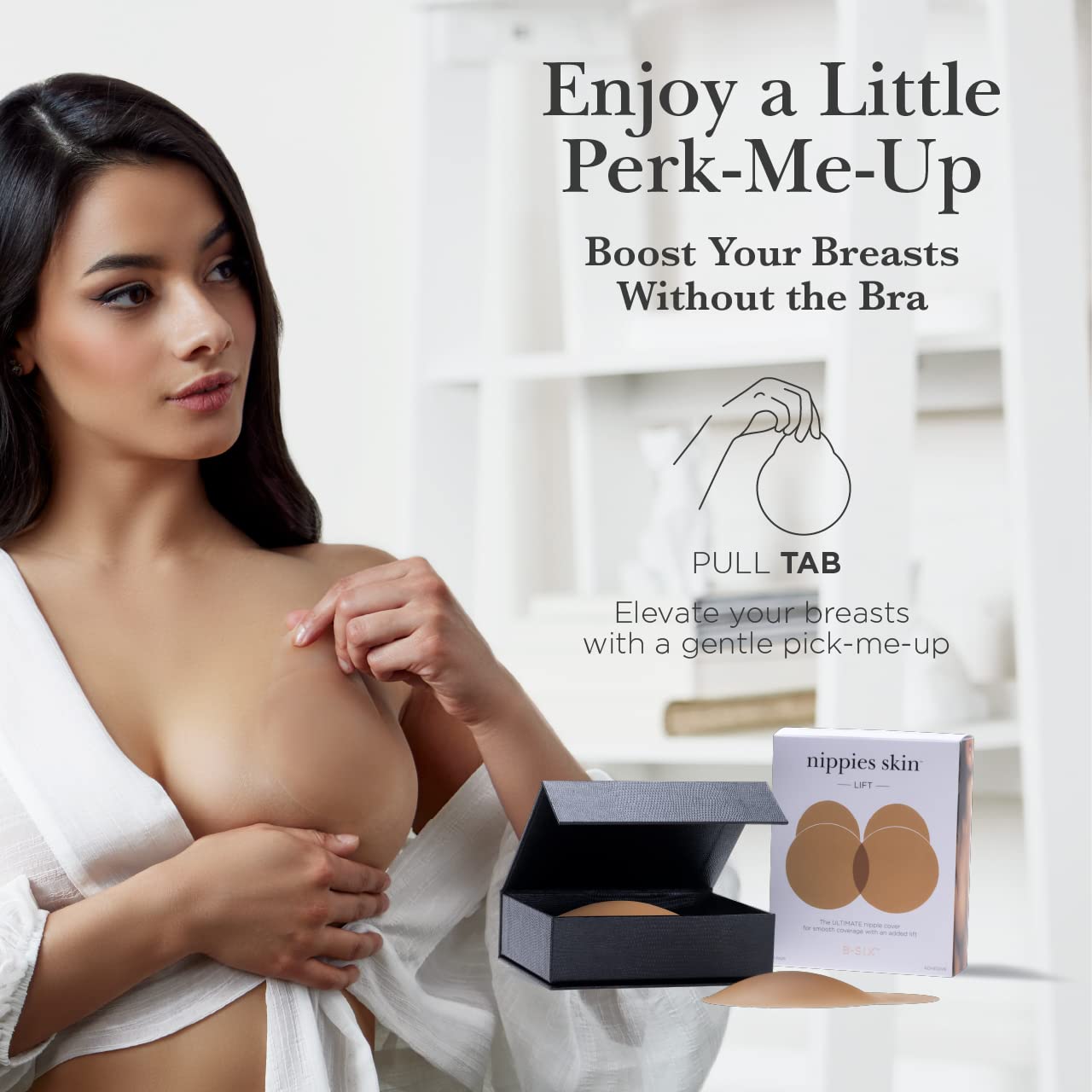 Nippies Nipple Covers for Women - Reusable Sticky Silicone Pasties with Travel Case - Original Circle or Lift Style Available