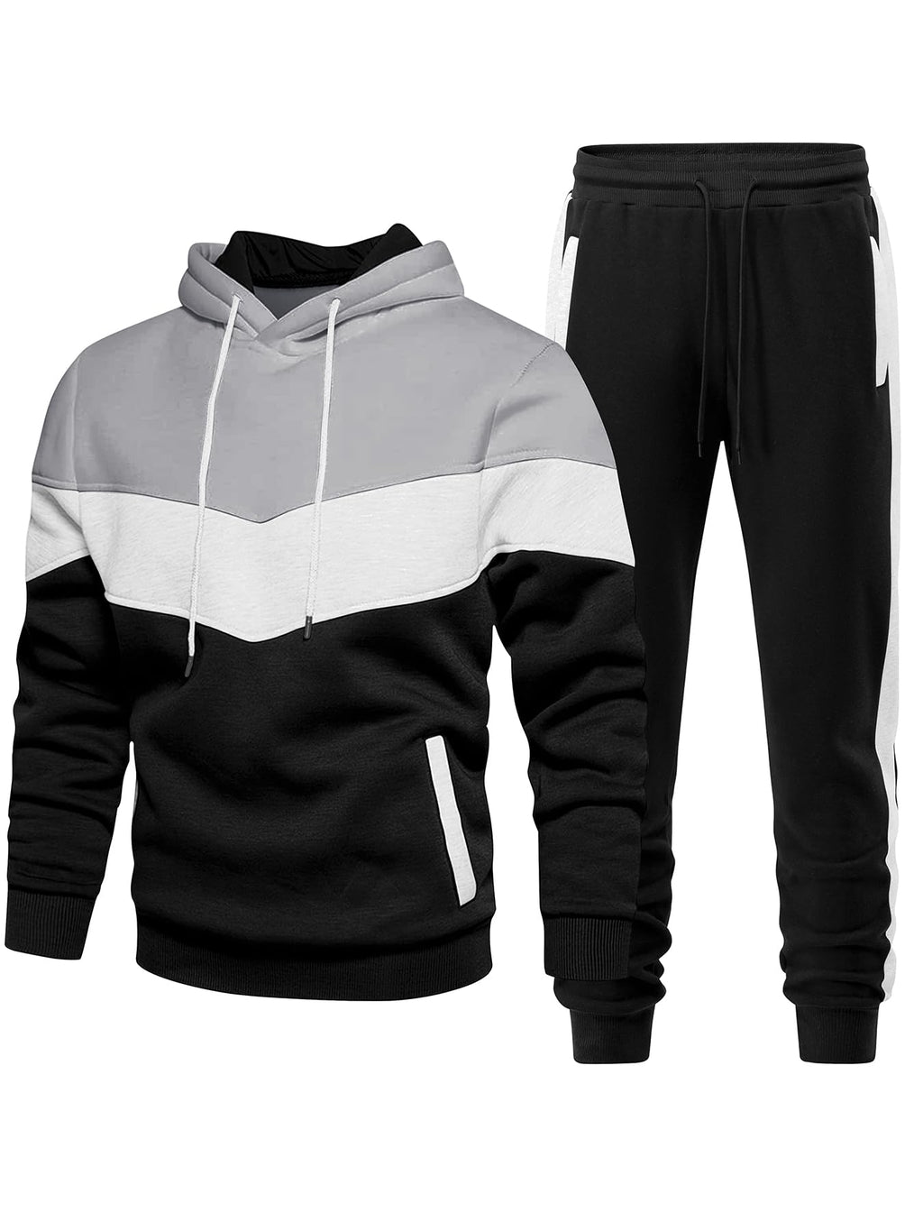 Riskrole Men's Hoodie Tracksuit 2 Pieces Set Athletic Casual Hooded Sweatshirt and Joggers Set Sweatsuit Outfits