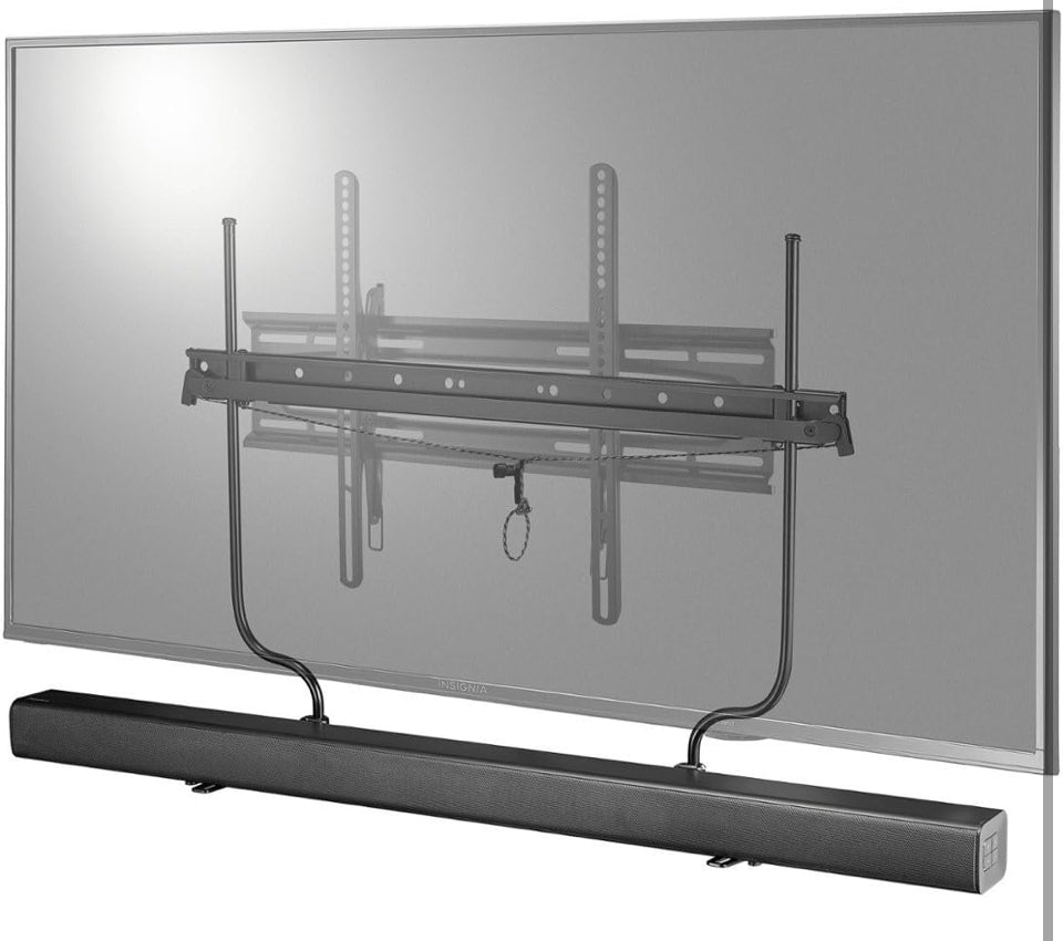 Rocketfish Universal Soundbar Mounting System - Black Soundbar Holder Compatible with 70" to 90" TVs - Adjustable Soundbar Bracket Mounting System - D