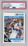 Graded 2011 Score Cam Newton #315 White Jersey Rookie RC Football Card PSA 10 Gem Mint