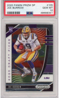 Graded 2020 Panini Prizm Draft Picks Joe Burrow #105 Rookie RC Football Card PSA 10 Gem Mint