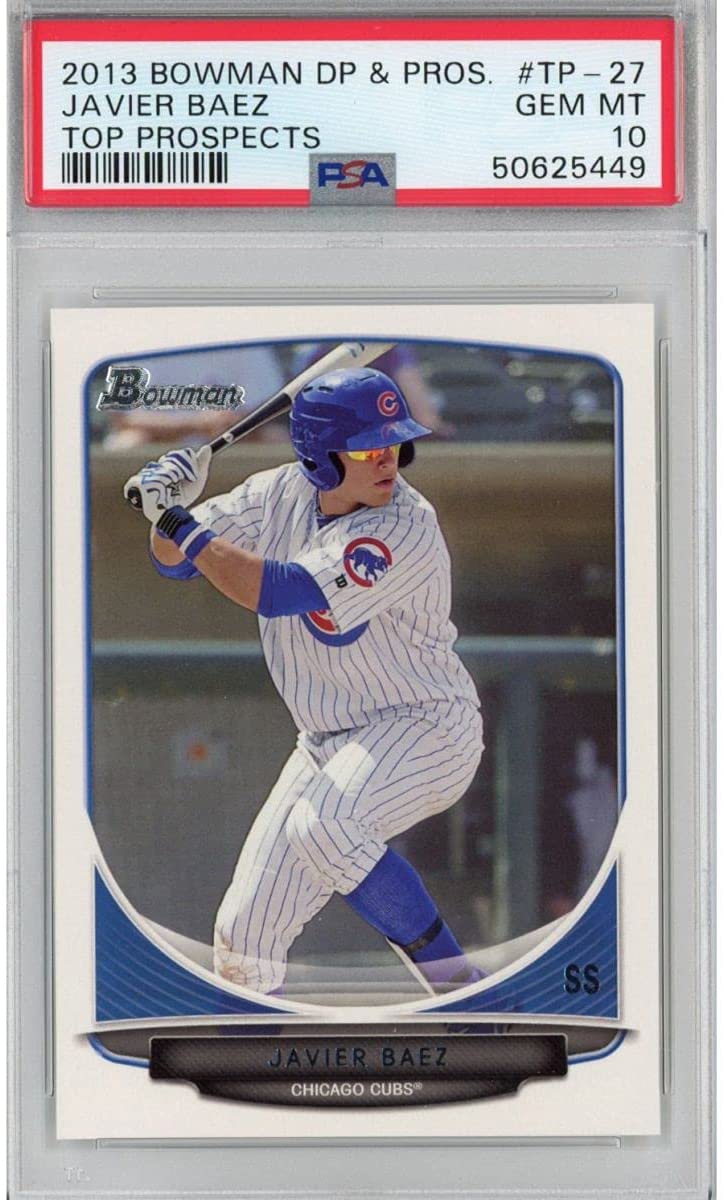 Graded 2013 Bowman Draft Picks & Top Prospects Javier Baez #TP-27 Rookie RC Baseball Card PSA 10 Gem Mint