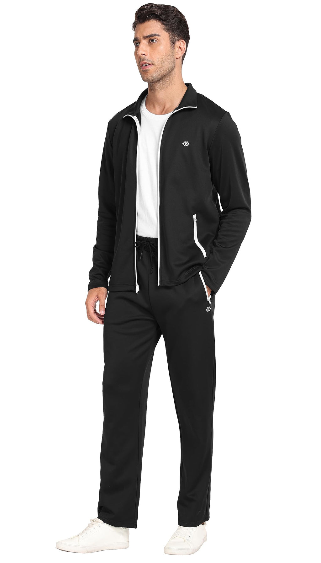 MoFiz Men's Tracksuits Set Long Sleeve Causal Full Zip Running Sports Sweatsuit For Men 2 Piece Outfits