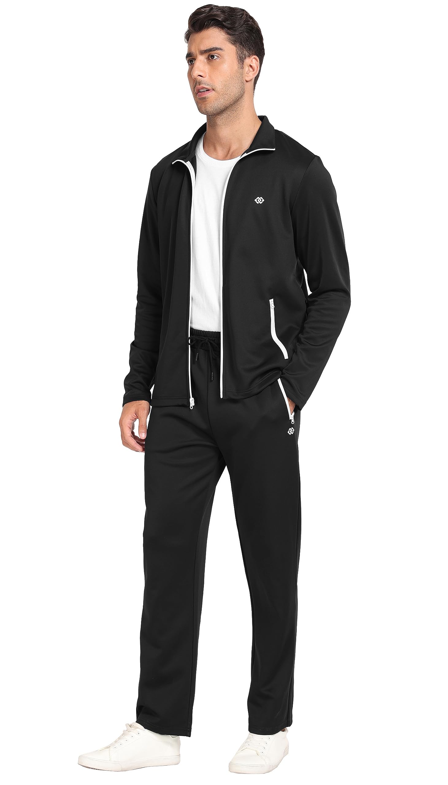 MoFiz Men's Tracksuits Set Long Sleeve Causal Full Zip Running Sports Sweatsuit For Men 2 Piece Outfits