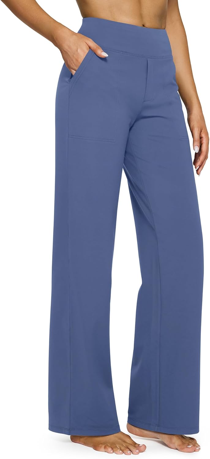 G4Free EverGoing Yoga Pants Women Wide Leg Pants with Pockets High Waist Stretch Dress Casual Sweatpants Petite/Regular/Tall