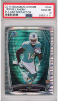 Graded 2014 Bowman Chrome Jarvis Landry #164 Pulsar Refractor Rookie RC Football Card PSA 10 Gem Mint