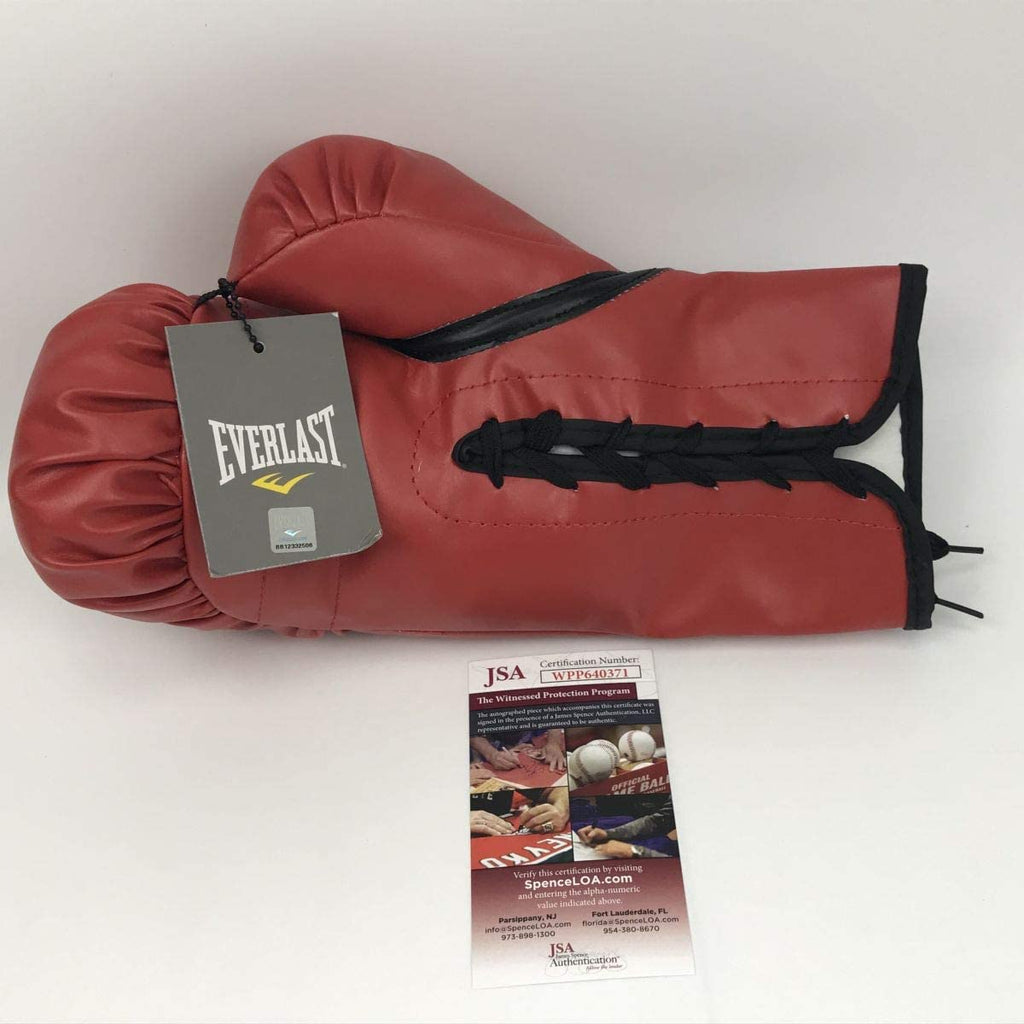 Autographed/Signed Mike Tyson Red Everlast Boxing Glove JSA COA