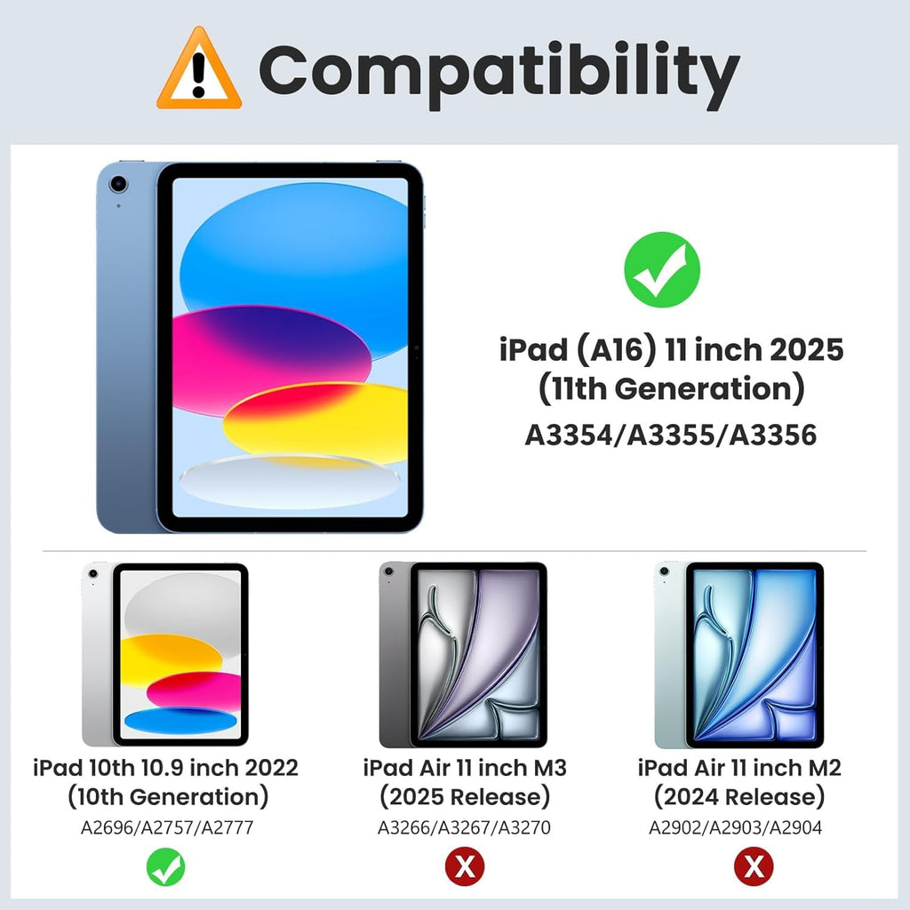 MoKo for iPad (A16) 11th Generation Case 11 Inch 2025, iPad 10th Generation Case 10.9 Inch 2022, Slim Stand Hard PC Translucent Back Shell Smart Cover, Support Touch ID, Auto Wake/Sleep, Navy Blue