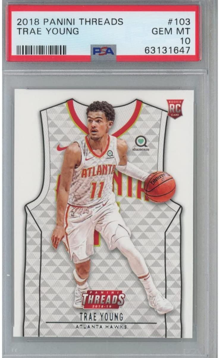 Graded 2018-19 Panini Threads Trae Young #103 Rookie RC Basketball Card PSA 10 Gem Mint