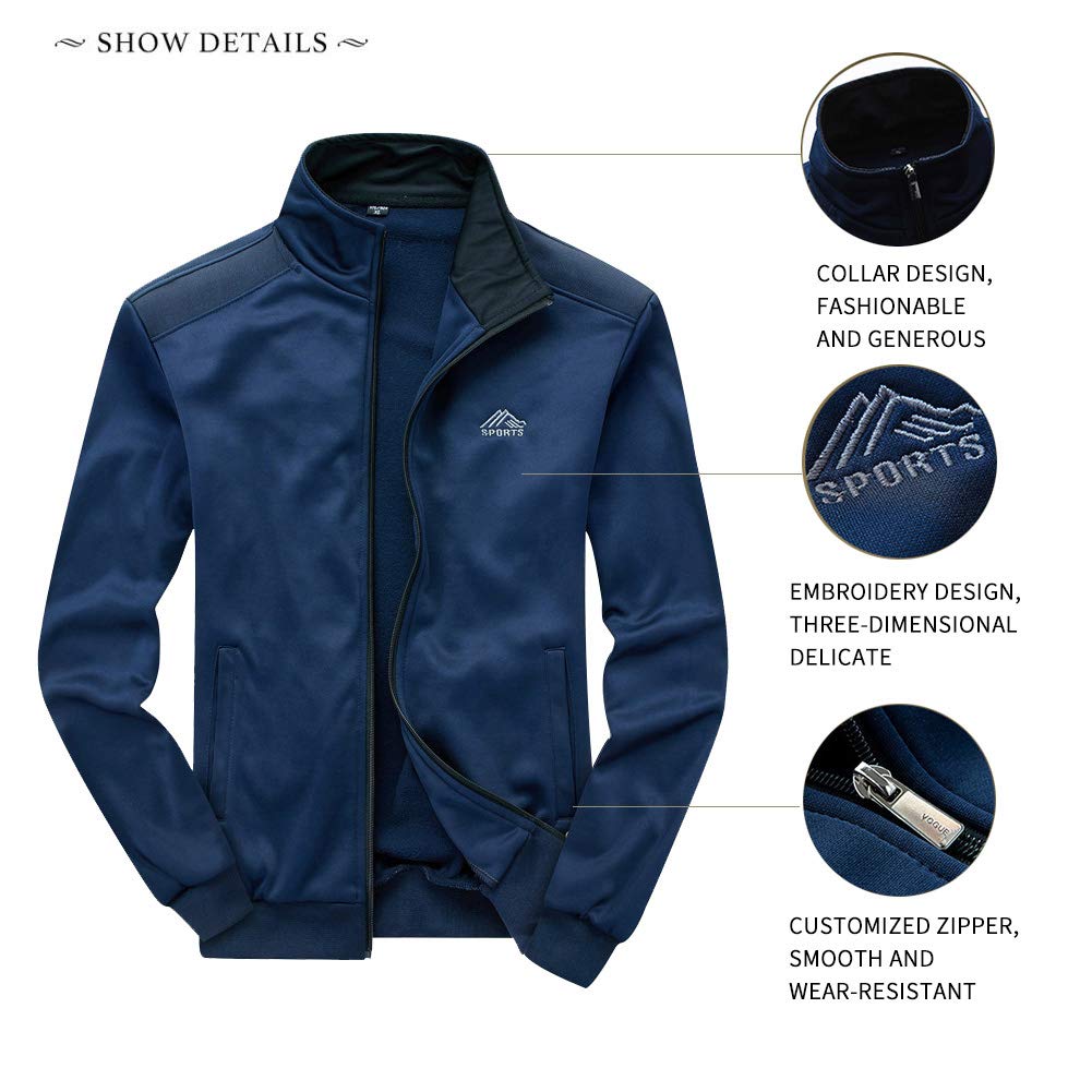 MANTORS Men's Hooded Athletic Tracksuit Full Zip Casual Jogging Gym Sweat Suits