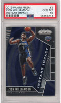 Graded 2019-20 Panini Prizm Zion Williamson #2 Instant Impact Rookie RC Basketball Card PSA 10 Gem Mint