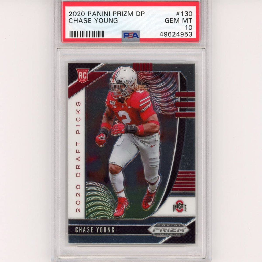 Graded 2020 Panini Prizm Draft Picks Chase Young #130 Rookie RC Football Card PSA 10 Gem Mint