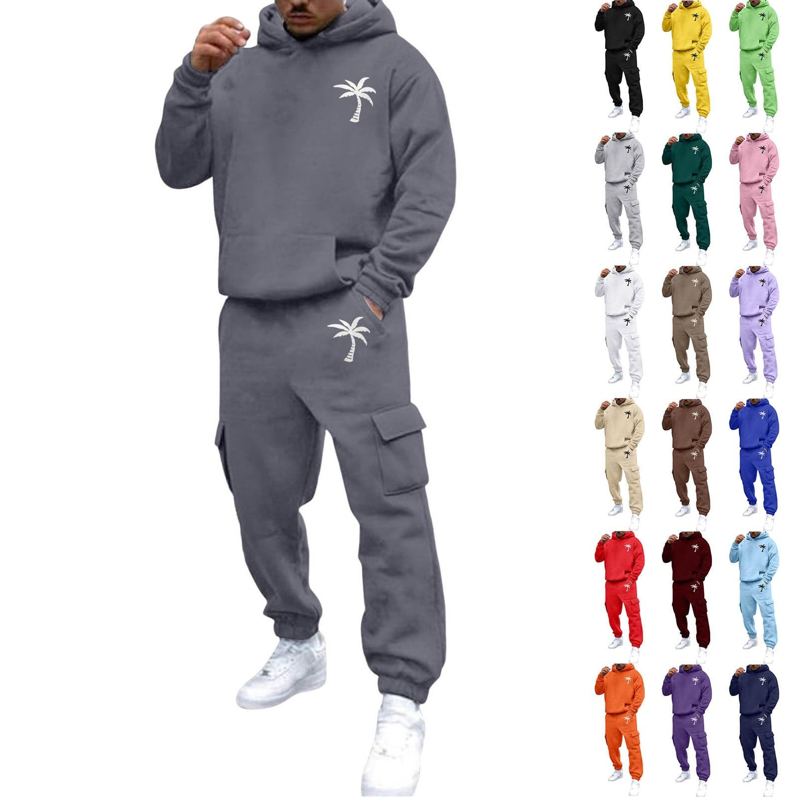 Men's 2 Piece Outfits Hoodie Sweatshirt Tracksuit & Joggers Sweatpants Sweatsuit Set