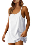 ANRABESS Women Athletic Dress Summer Tennis Workout Active Sports Mini Romper Dress Built in Shorts Travel Vacation Clothes