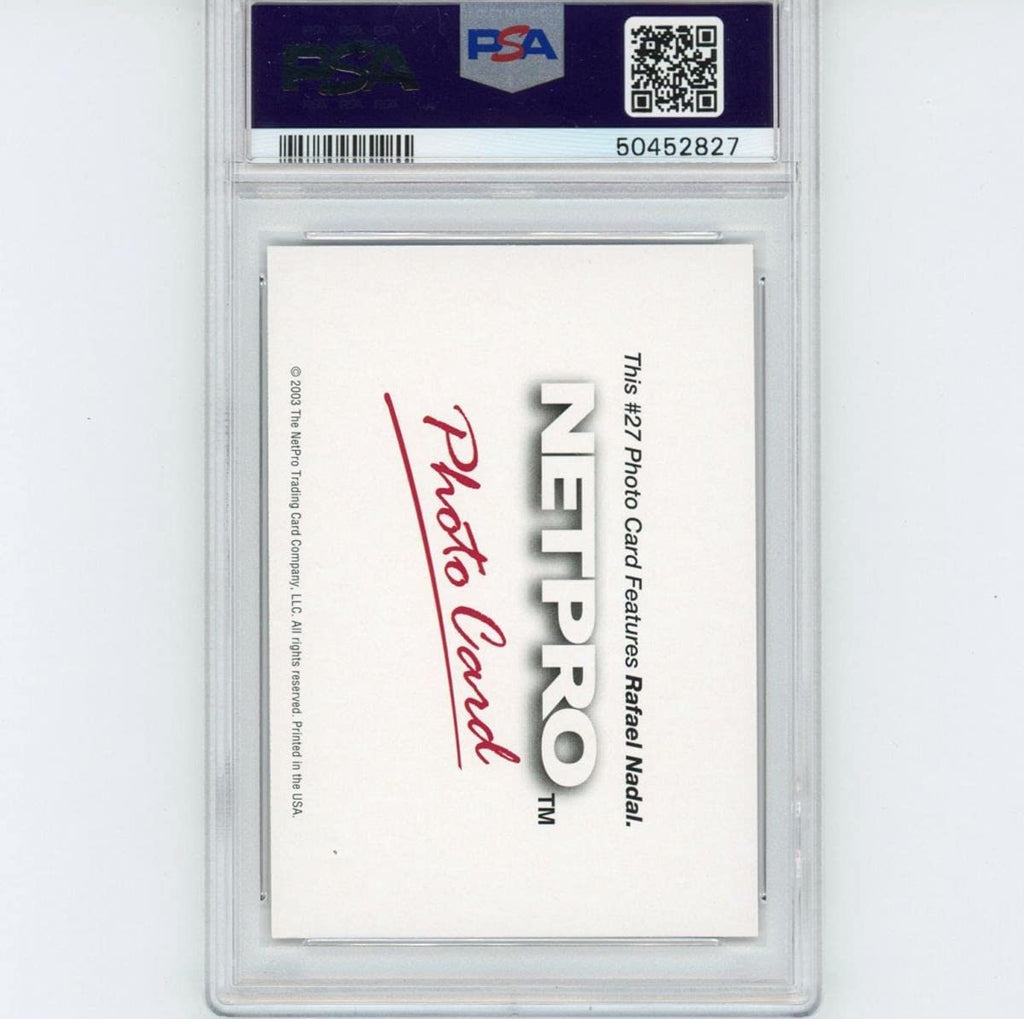 Graded 2003 Netpro Rafael Nadal #27 Photo Card Rookie RC Tennis Card PSA 10 Gem Mint