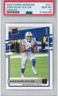 Graded 2020 Panini Donruss Jonathan Taylor #317 Canvas Rated Rookie RC Football Card PSA 10 Gem Mint