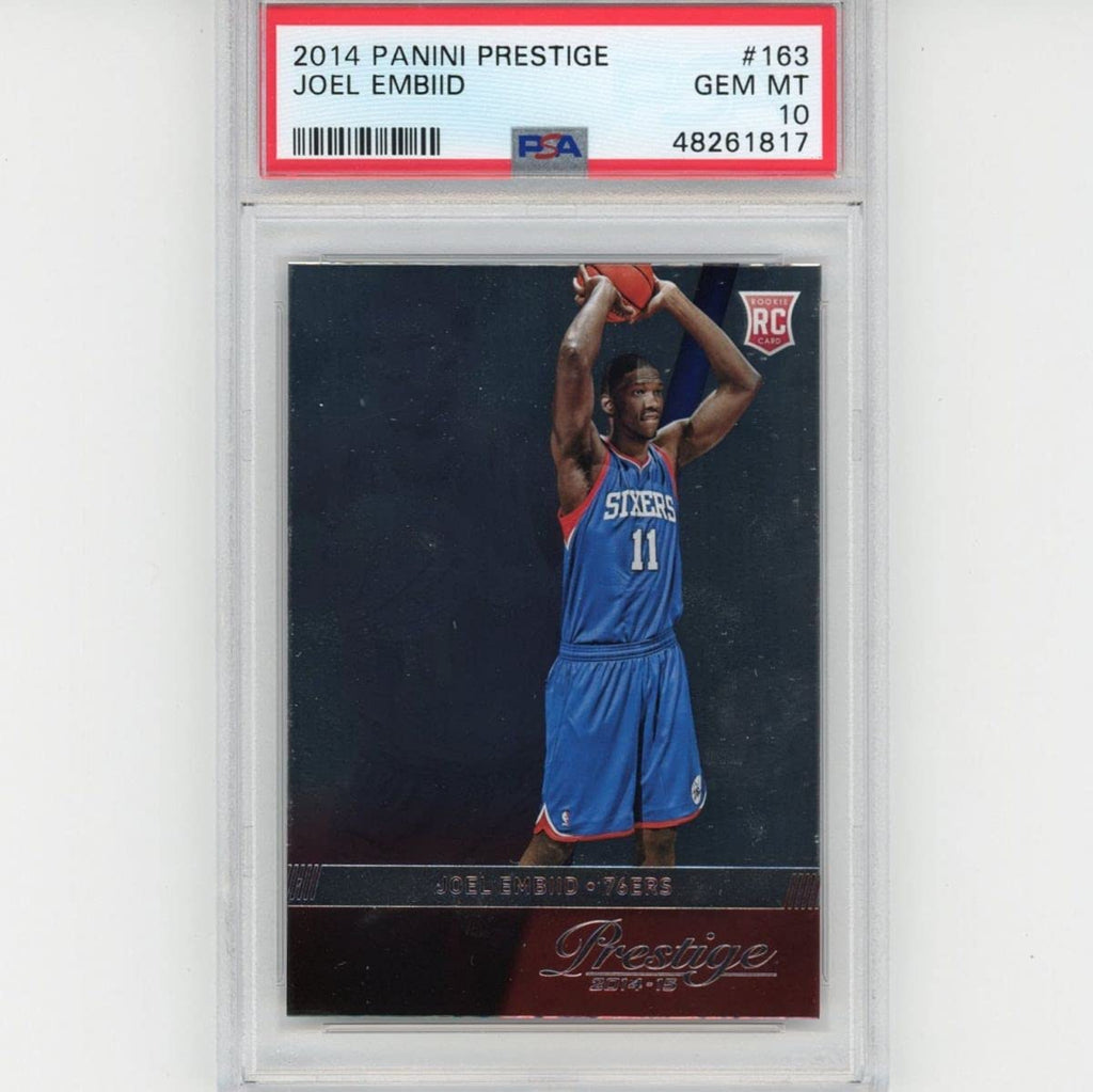 Graded 2014-15 Panini Prestige Joel Embiid #163 Rookie RC Basketball Card PSA 10 Gem Mint