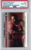 Graded 2003-04 Upper Deck UD LeBron James #10 Phenomenal Beginning Rookie RC Basketball Card PSA 10 Gem Mint