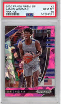 Graded 2020-21 Panini Prizm DP Draft Picks James Wiseman #2 Pink Ice Rookie RC Basketball Card PSA 10 Gem Mint