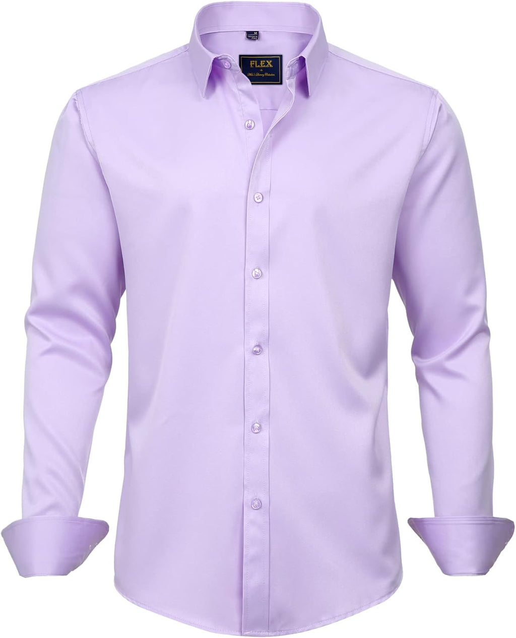 J.VER Men's Dress Shirts Solid Long Sleeve Stretch Wrinkle-Free Formal Shirt Business Casual Button Down Shirts