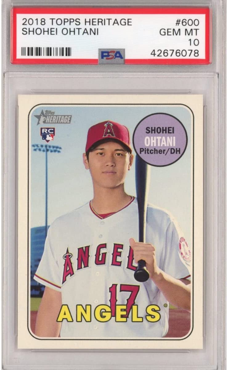 Graded 2018 Topps Heritage Shohei Ohtani #600 Rookie RC Baseball Card PSA 10 Gem Mint