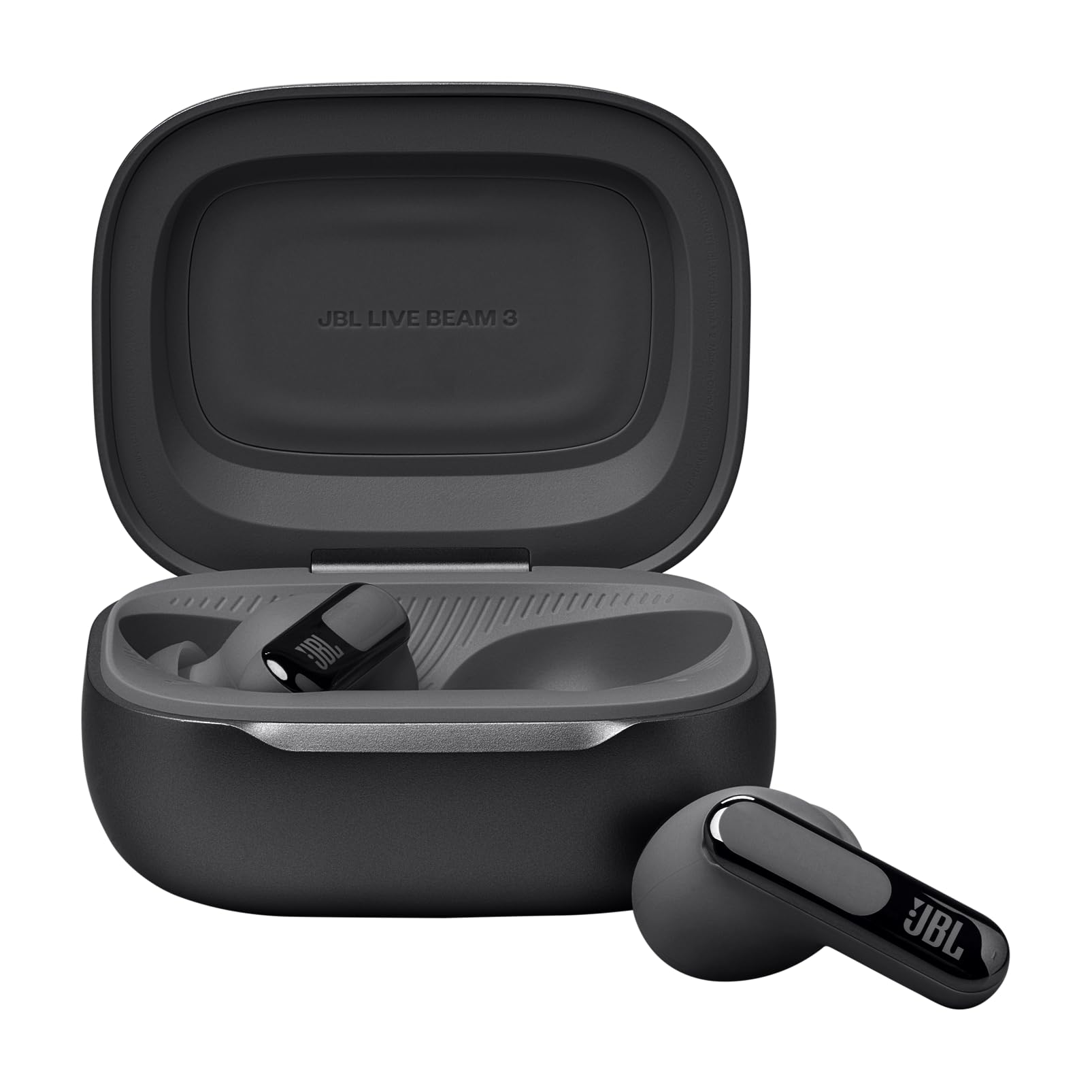 JBL Live Beam 3 - True Wireless Noise-Cancelling Stick-Closed Earbuds, 48Hrs Total Playback, Wireless Charging, 6 Mics for Perfect Calls, Multi-Point Connection, IP55 Waterproof and dustproof (Black)