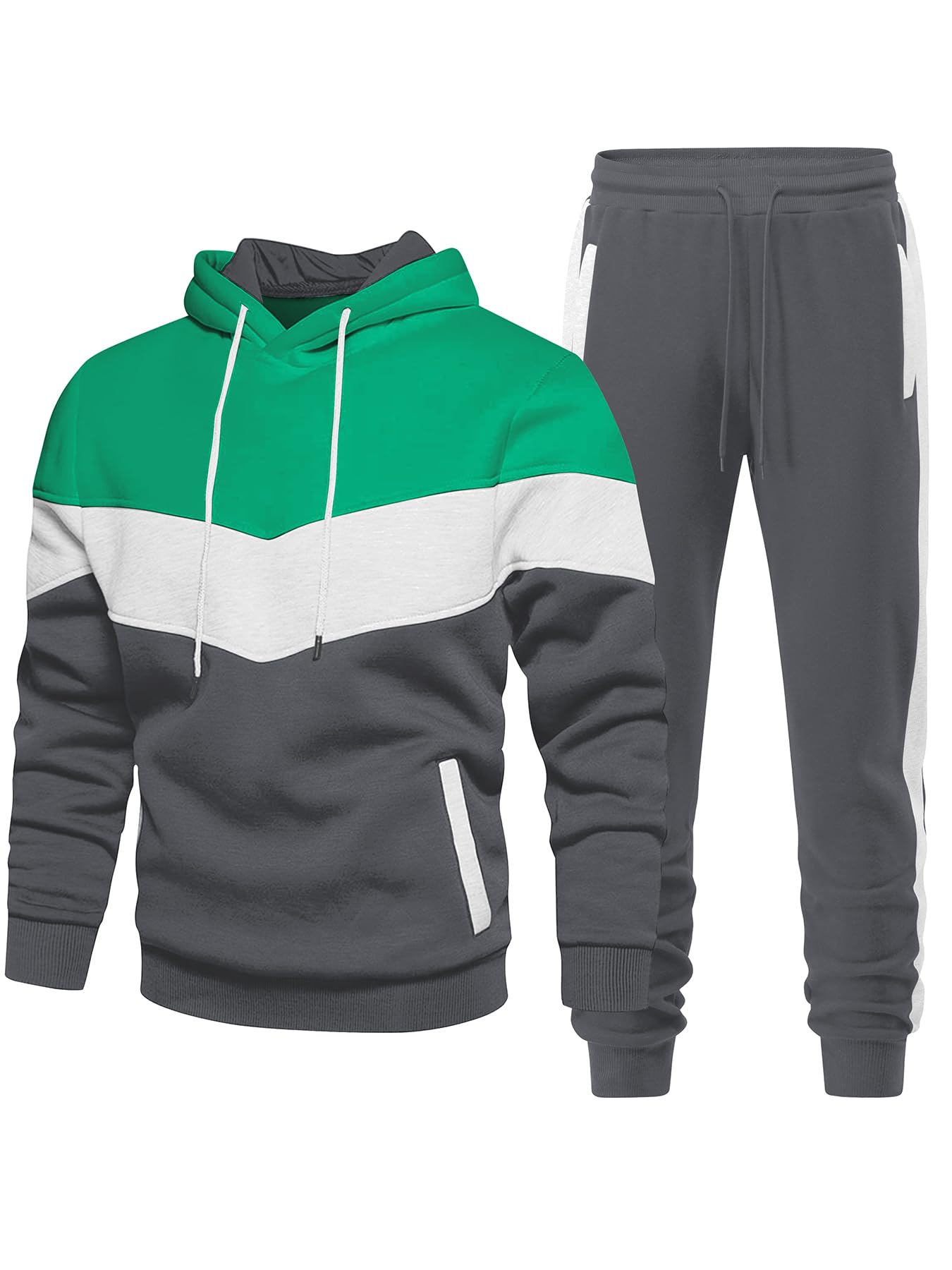 Riskrole Men's Hoodie Tracksuit 2 Pieces Set Athletic Casual Hooded Sweatshirt and Joggers Set Sweatsuit Outfits