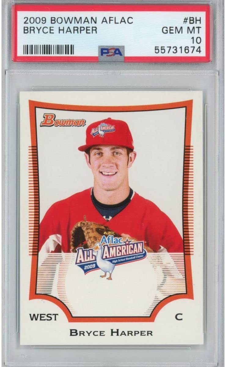 Graded 2009 Topps Bowman Aflac Bryce Harper #BH Rookie RC Baseball Card PSA 10 Gem Mint