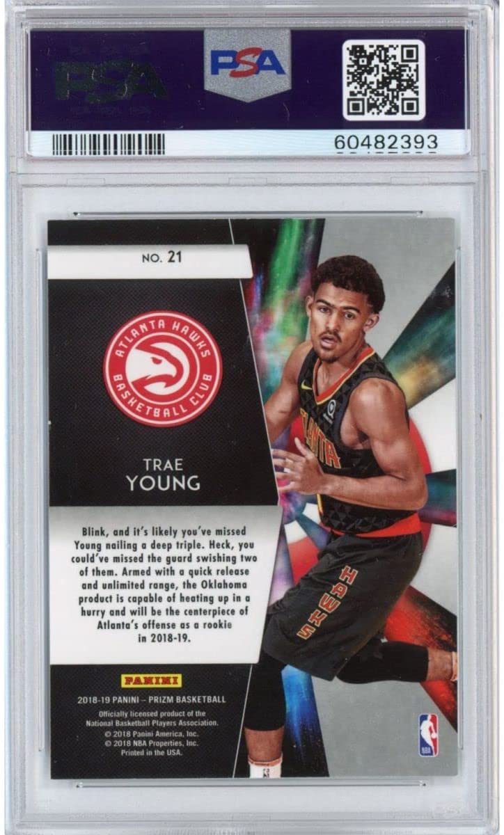 Graded 2018-19 Panini Prizm Trae Young #21 Freshman Phenoms Rookie RC Basketball Card PSA 10 Gem Mint