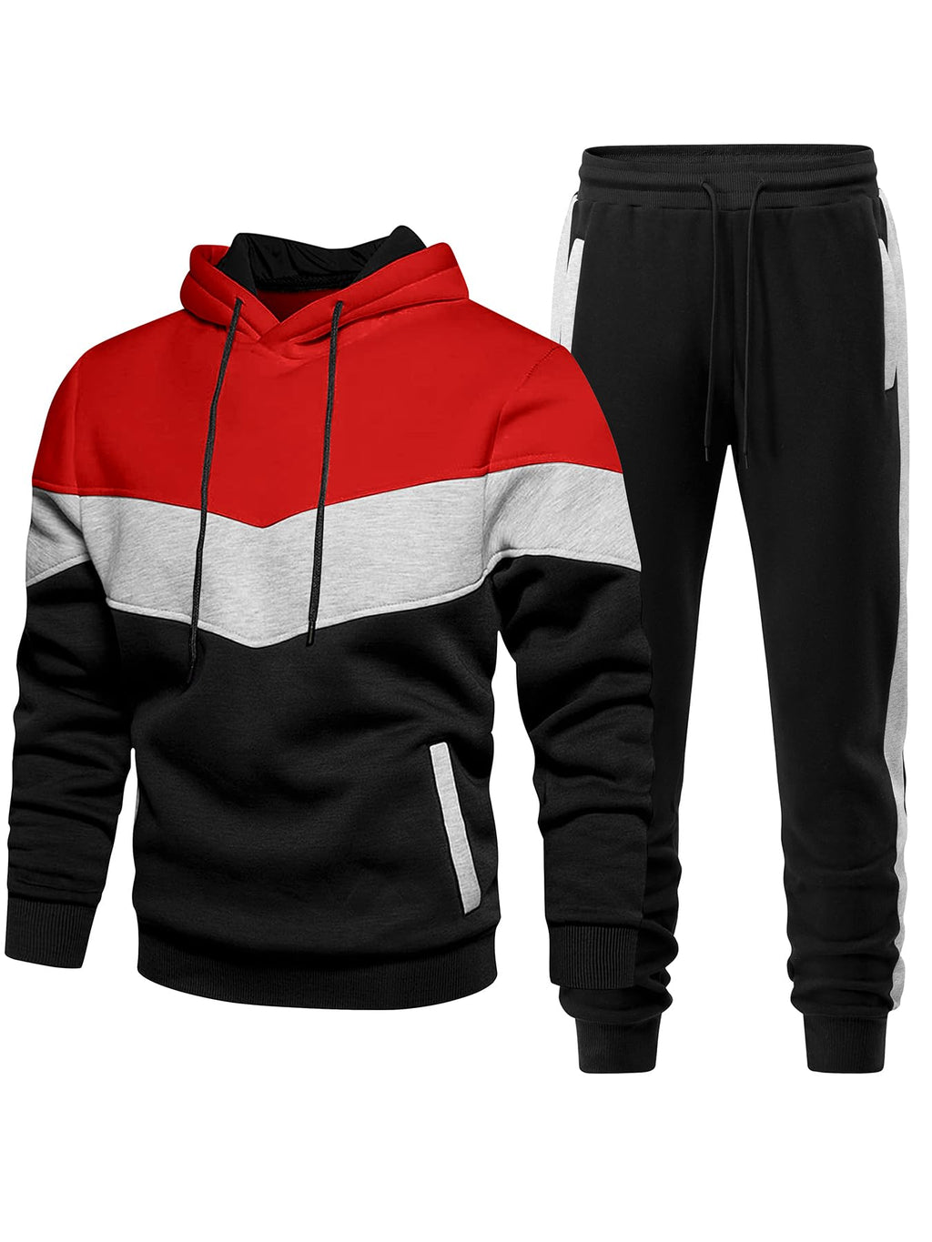 Riskrole Men's Hoodie Tracksuit 2 Pieces Set Athletic Casual Hooded Sweatshirt and Joggers Set Sweatsuit Outfits