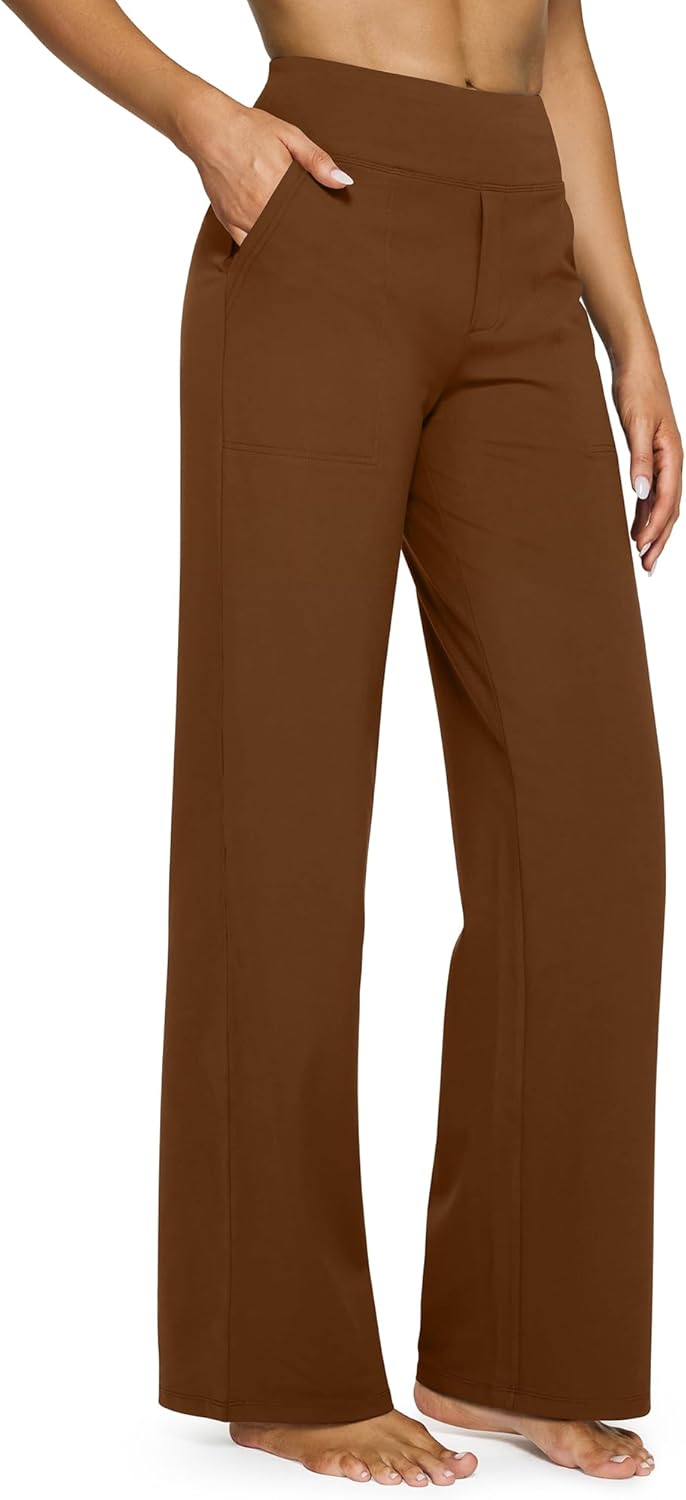 G4Free EverGoing Yoga Pants Women Wide Leg Pants with Pockets High Waist Stretch Dress Casual Sweatpants Petite/Regular/Tall