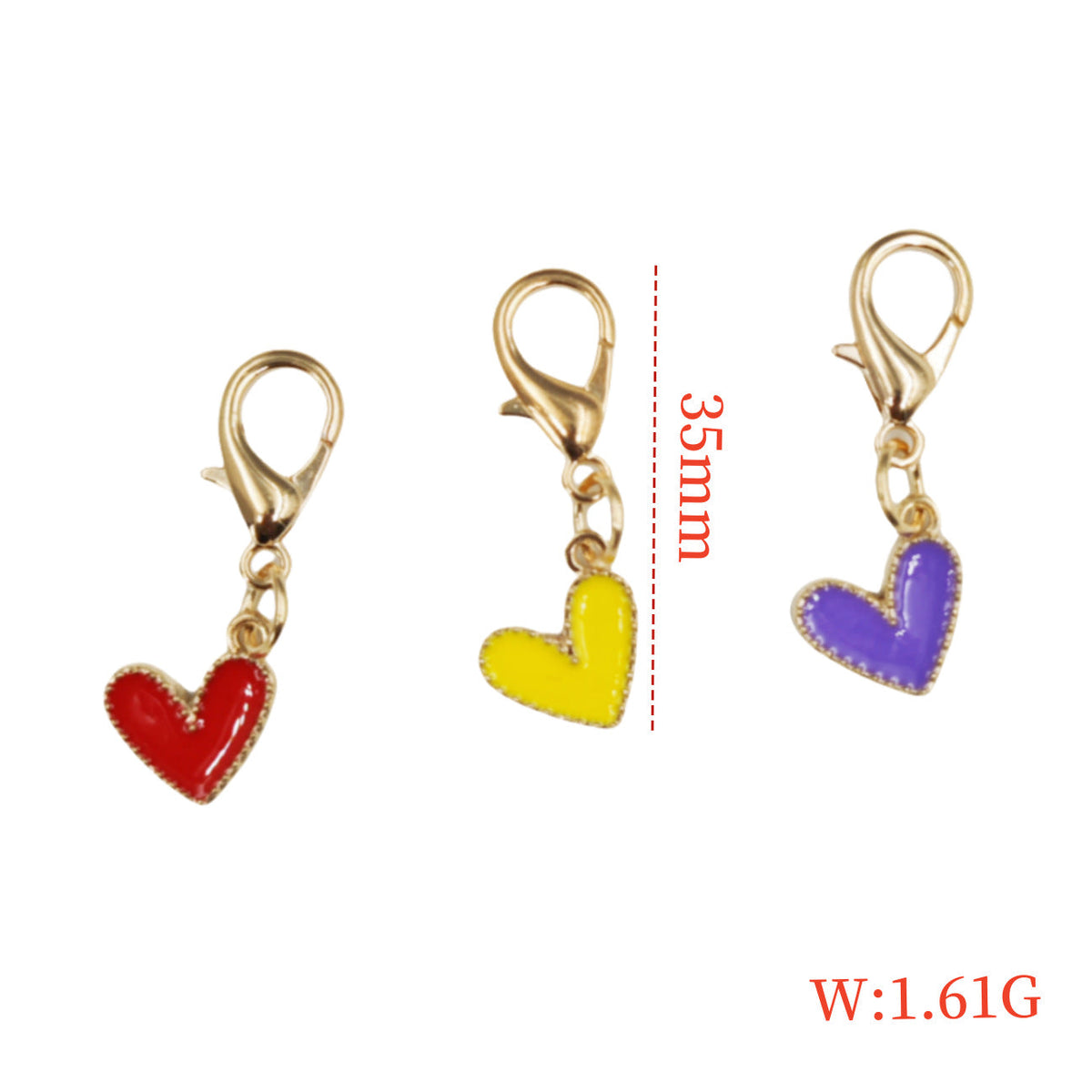 Alloy Oil-drop Heart Pendant, Small Charm, Shoelace Decoration