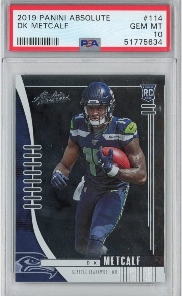Graded 2019 Panini Absolute DK Metcalf #114 Rookie RC Football Card PSA 10 Gem Mint