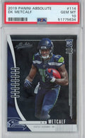 Graded 2019 Panini Absolute DK Metcalf #114 Rookie RC Football Card PSA 10 Gem Mint