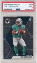 Graded 2020 Panini Mosaic Tua Tagovailoa #203 Rookie RC Football Card PSA 9 Mint