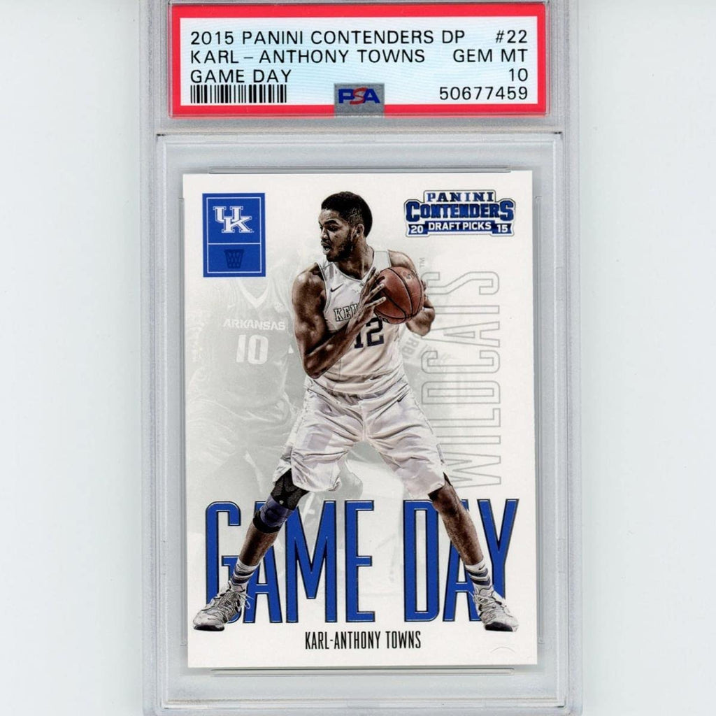 Graded 2015-16 Panini Contenders DP Draft Picks Karl-Anthony Towns #22 Game Day Rookie RC Basketball Card PSA 10 Gem Mint