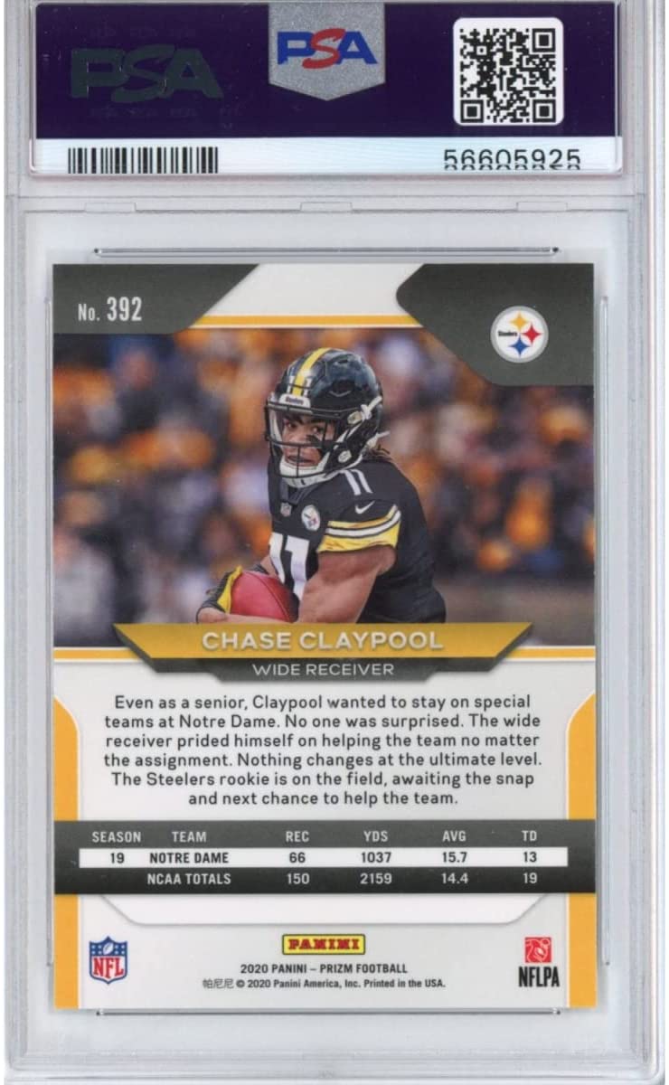 Graded 2020 Panini Prizm Chase Claypool #392 Rookie RC Football Card PSA 10 Gem Mint