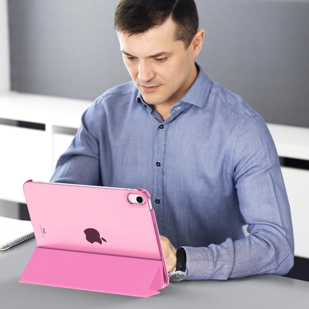 MoKo for iPad (A16) 11th Generation Case 11 Inch 2025, iPad 10th Generation Case 10.9 Inch 2022, Slim Stand Hard PC Translucent Back Shell Smart Cover, Support Touch ID, Auto Wake/Sleep, Navy Blue