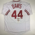 Autographed/Signed Eric Davis Cincinnati White Baseball Jersey JSA COA