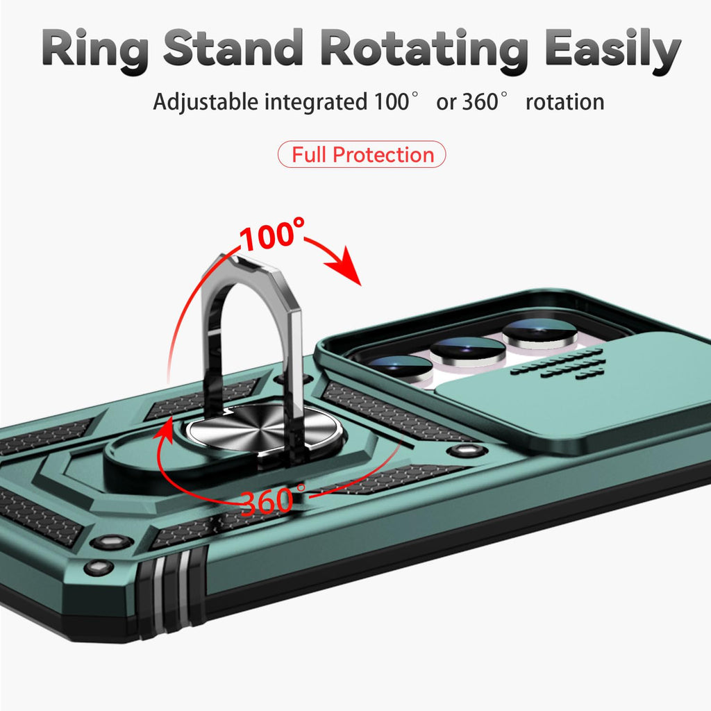 Samsung Galaxy S23 FE 5G Case with Ring Holder & Sliding Camera Cover
