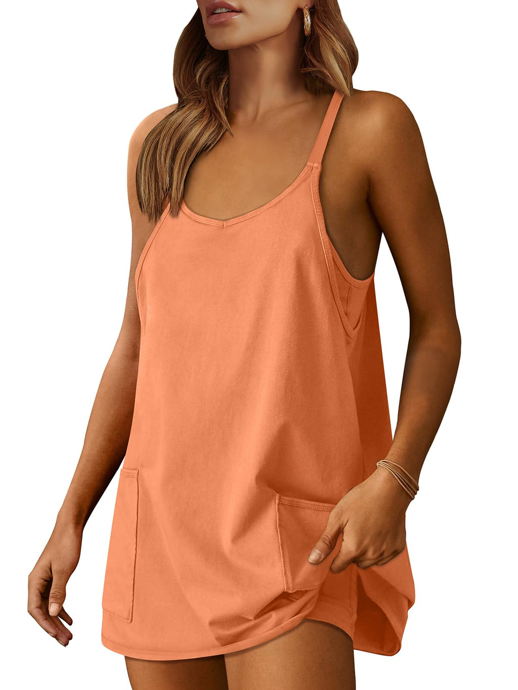 ANRABESS Women Athletic Dress Summer Tennis Workout Active Sports Mini Romper Dress Built in Shorts Travel Vacation Clothes