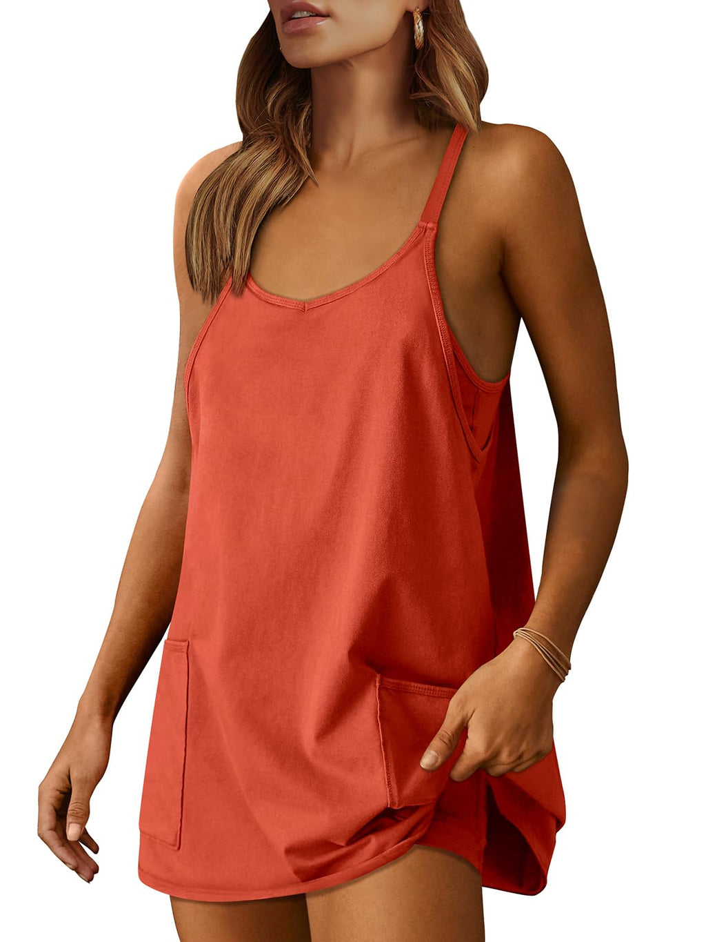 ANRABESS Women Athletic Dress Summer Tennis Workout Active Sports Mini Romper Dress Built in Shorts Travel Vacation Clothes
